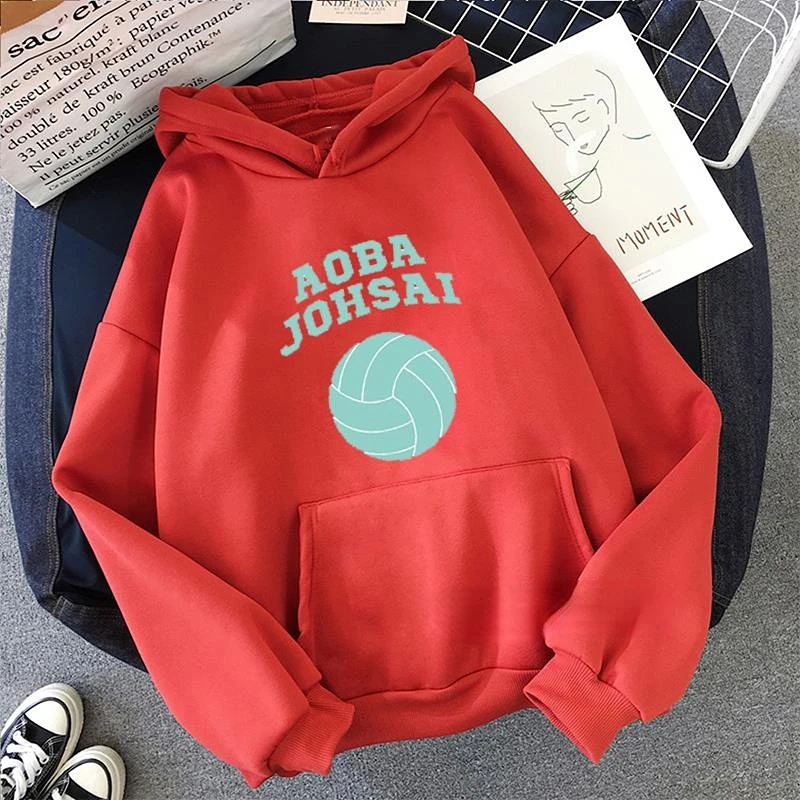 Haikyuu Anime AOBA JOHSAI Print Men Women Hoodies Harajuku Casual Streetwear Pullover Autumn Winter Boys Girls Warm Tracksuit