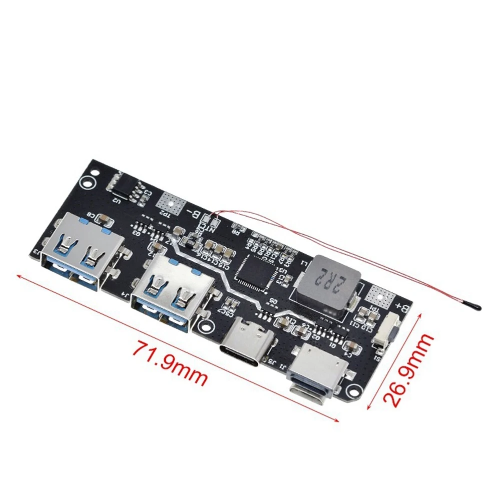 QC4 PD3.0 22.5W Power Bank Module 5 Port 2 Way Fast Charge Mobile Power Module Circuit Board DIY Motherboard