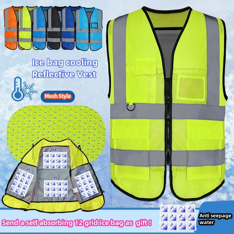 

Body Cooling Heatstroke Summer Clothes Outdoor Work Site Air Conditioning Vest Welding Engineering Reflective Safety Men Jackets