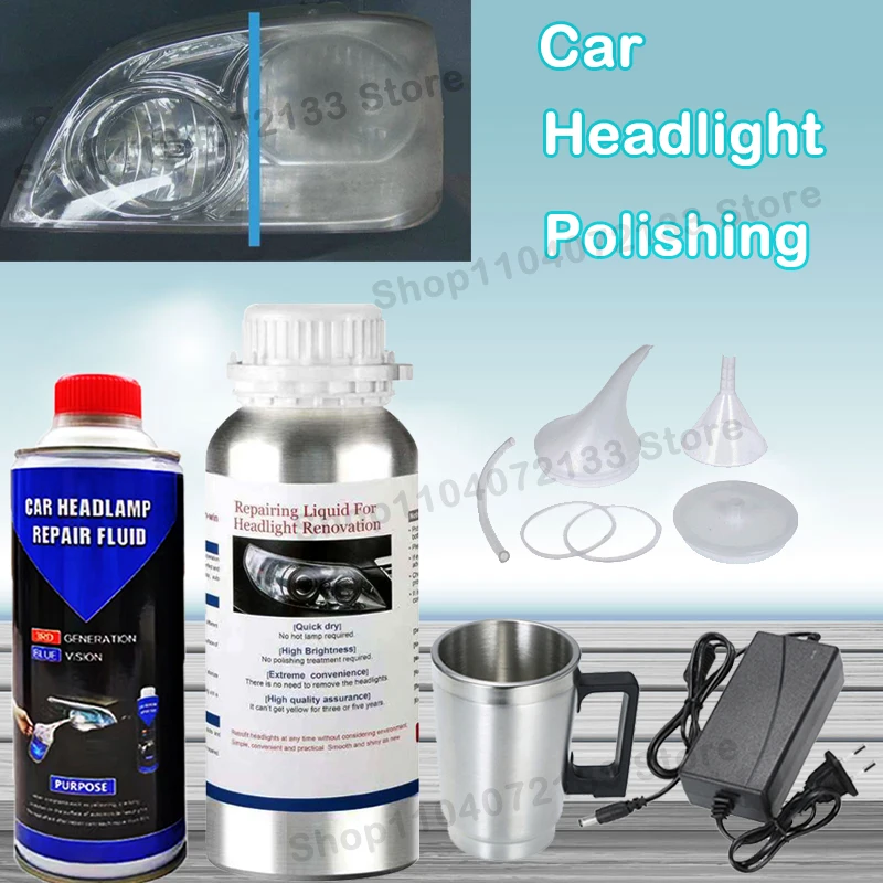 Car Headlight Polishing Restoration Kits Headlamp Remove Oxidation Liquid Car Headlight Scratch Repair Remover Car Cleaning Tool