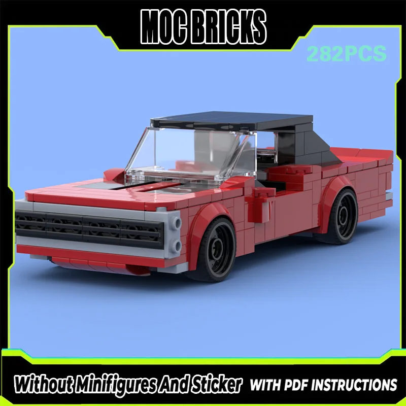 

Модель гоночного автомобиля Speed Racing Car MOC, конструктор из строительных блоков, американский мускул-кар R/T, модульная технология, подарки, праздничный набор для сборки, детские игрушки