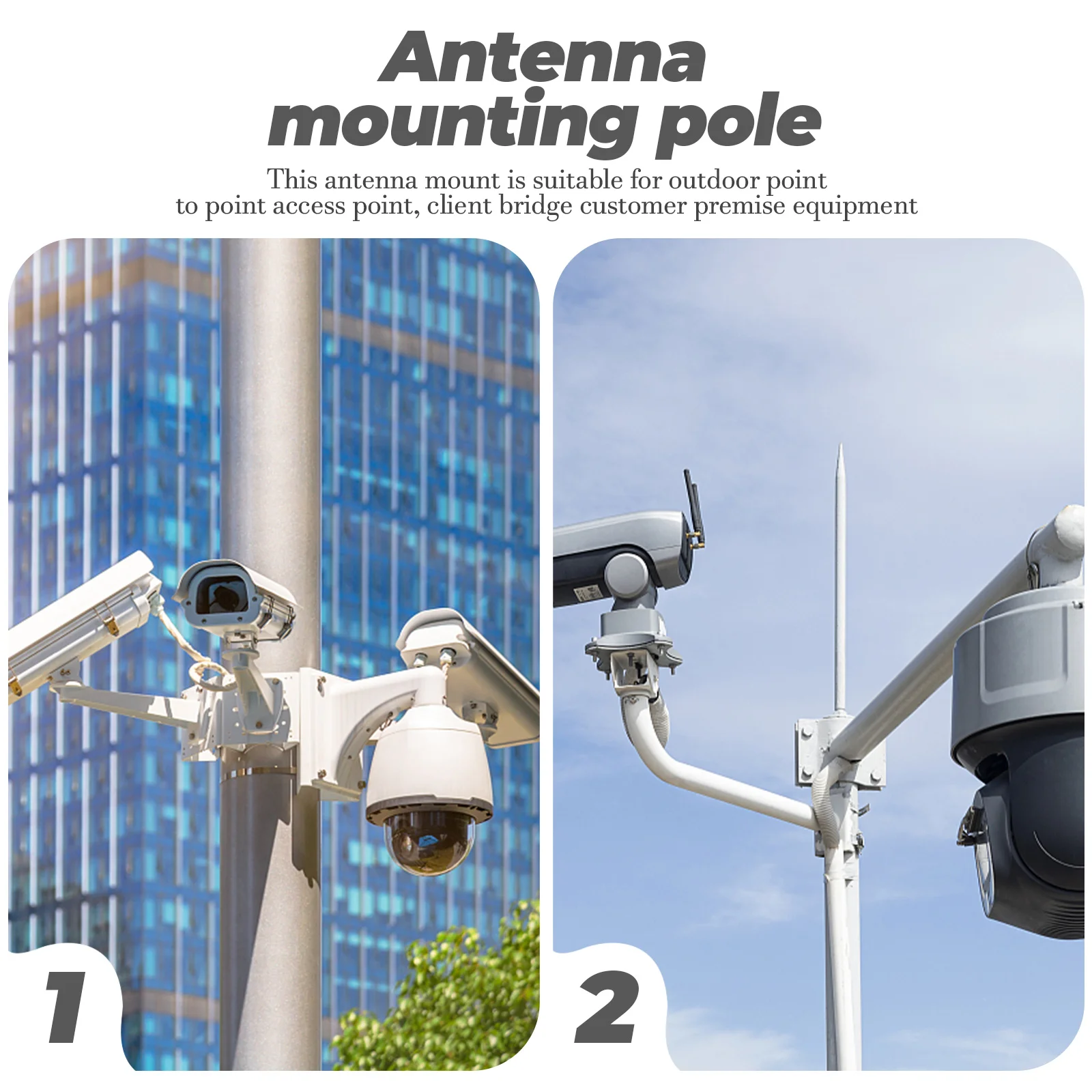 

1Pc Wireless Bridge Bracket Stainless Steel Antenna Mount Adjustable Elevation PoleBracket for Outdoor Installation