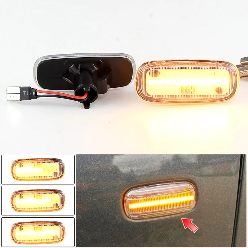 2pcs Error Free Car LED Dynamic Amber Side Marker Light for Audi TT A2 8L A3 S3 B5 A4 S4 RS4 A6 S6 C5 Turn Signal Lamp Indicator