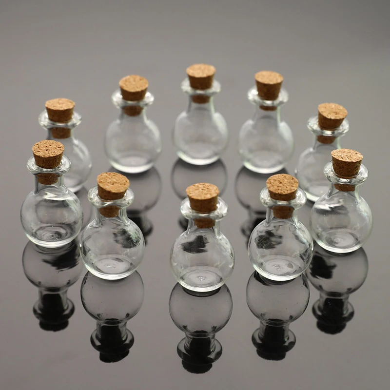 

10 Pcs Mini Glass Bottles Drifting Bottles Small Wishing Bottles Cork Stoppers