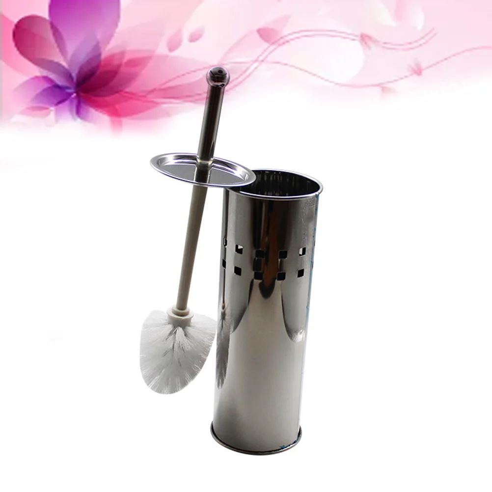 

Stainless Steel Toilet Brush With Lid Square Round Hole Household Bathroom Cleaning Brush Base Anti-Bacterial Mold