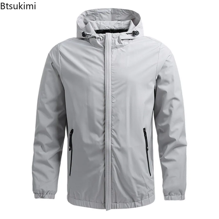 

Spring Autumn New Men's Waterproof Hiking Jackets Outdoor Casual Windbreaker Camping Hooded Jackets Running Mountaineering Coats