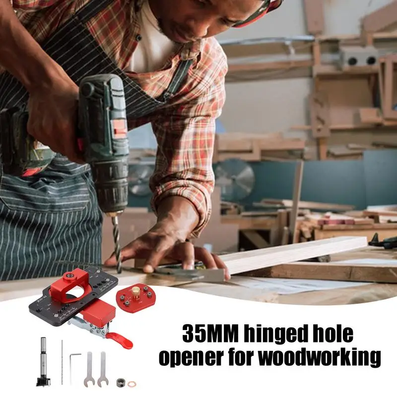 

35mm Hinge Jig Drilling Hole Puncher Hinge Boring Dowel Jig Woodworking Dowel Cabinet Jig Drill Guide Locator For Door Concealed
