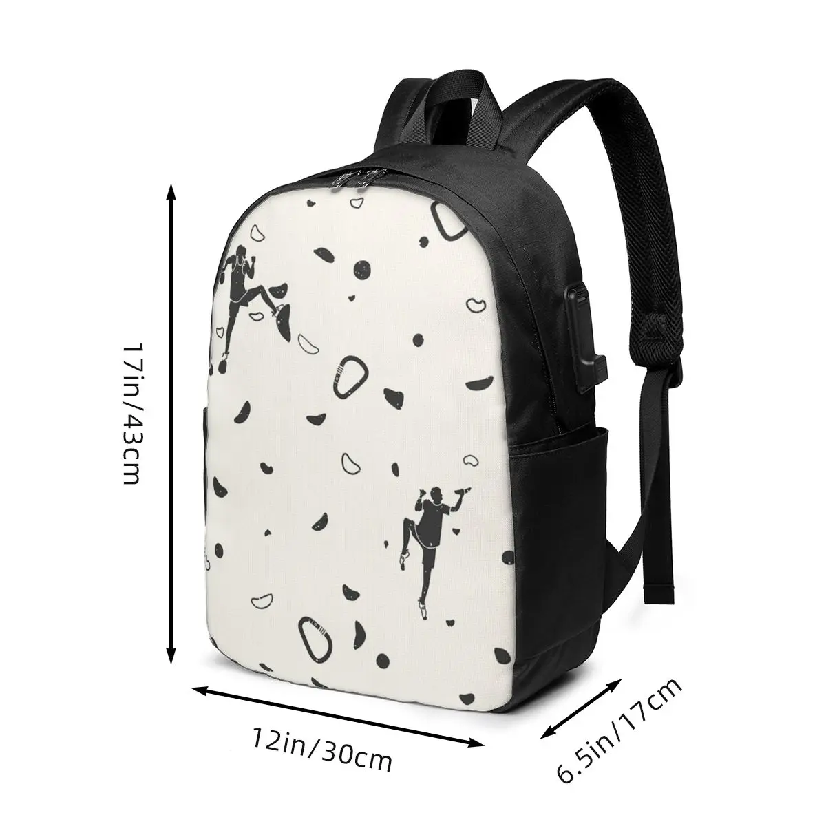 Rock Climbing Figure Sports Themed Backpack Travel Notebook Bag Computer College Student School Bag Laptop Shoulder Bags