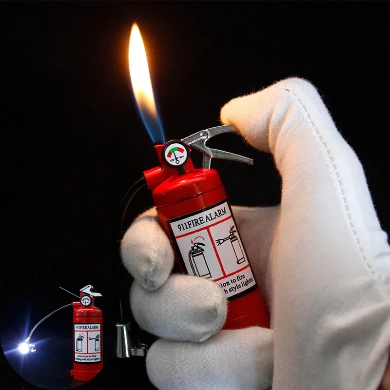 Hot Fire Extinguisher Lighter Flash Light Butane Gas Cigar Lighter Creative Smoking Accessories Exquisite Gift