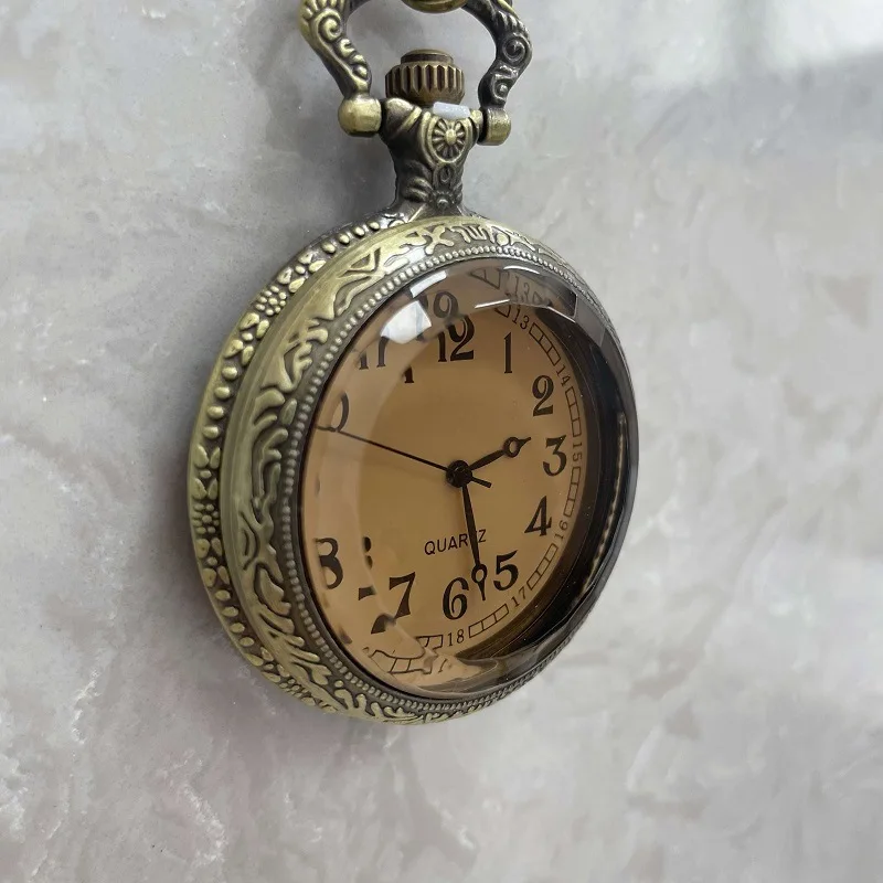 Reloj de bolsillo para personas mayores con esfera grande marrón Retro, reloj electrónico con tapa para estudiantes, práctico reloj de pared para examen
