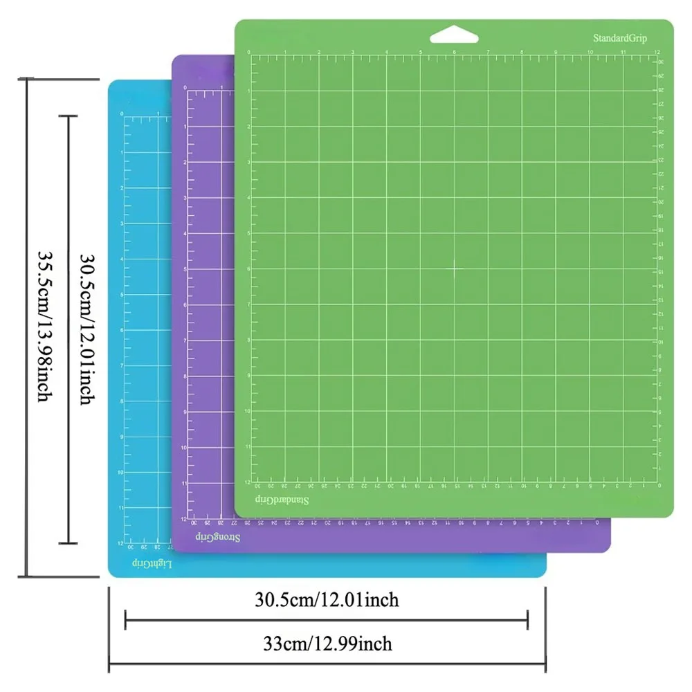 Fromthenon 3pcs Cutting Mat 12x12 Inch Lettering Machine Fabric Sticky Cutting Tool PVC Cutting Board Base Bonding Plate Mats