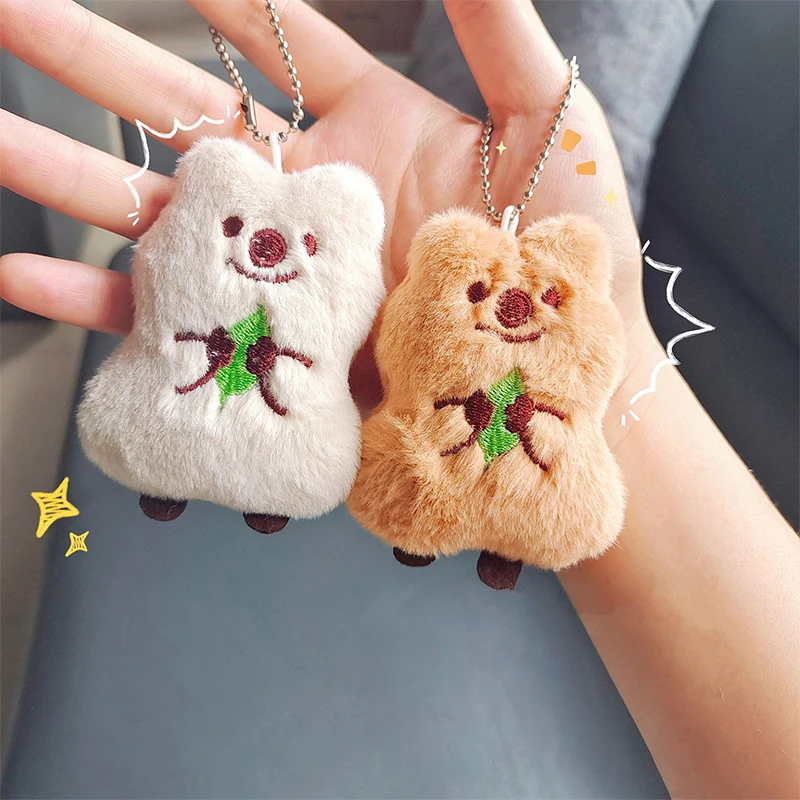 Cartoon Cute Persimmon Leaf Bear Plush Doll Toy Pendant Backpack Hangings Ornament Gifts