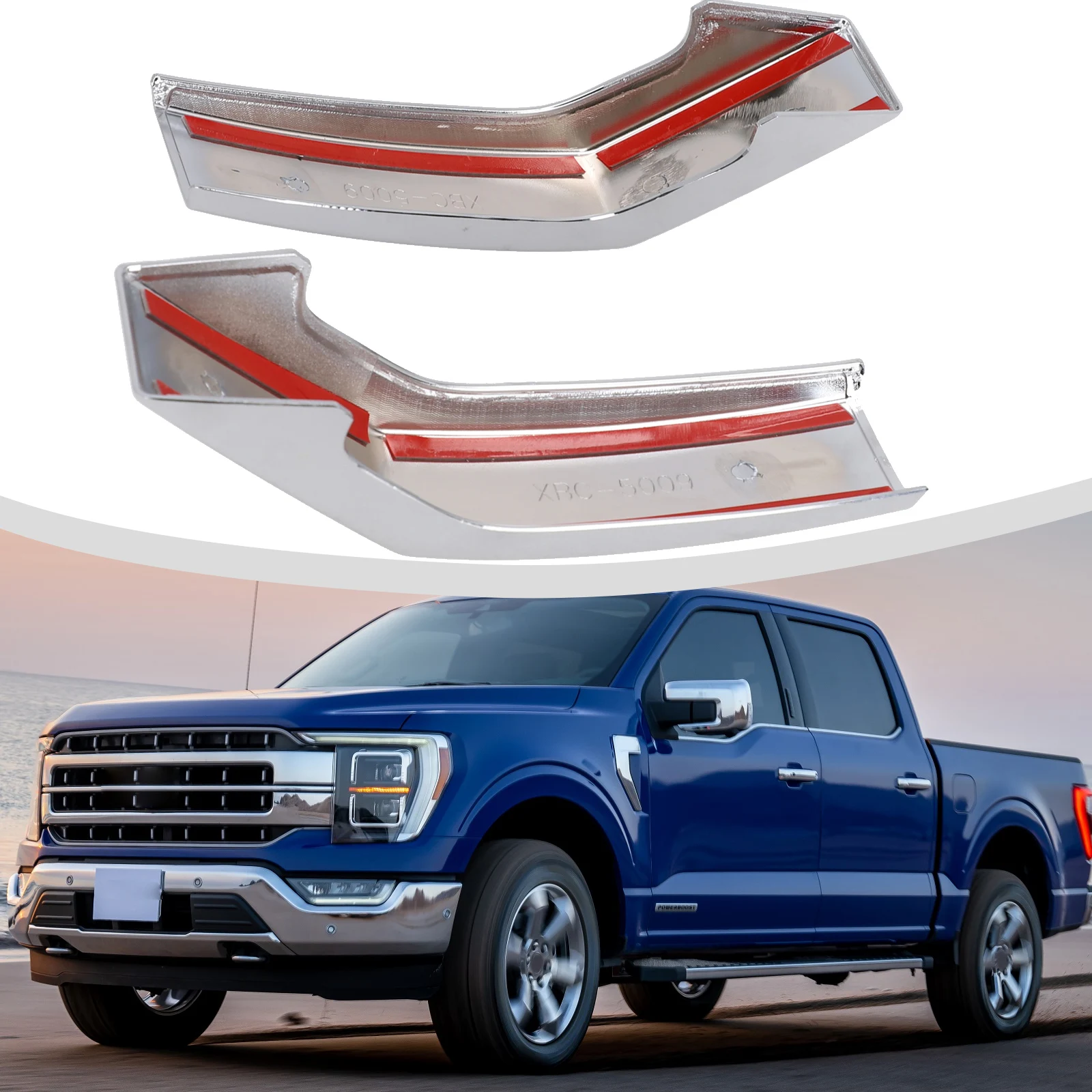 

Achieve a Stylish and Sophisticated Look with Chrome Front Bumper Headlight Grille Trim for Ford F150 F150 2021 2022