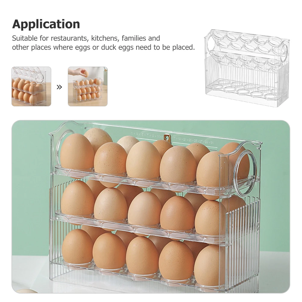 

Vertical Rack Household Organizer Container For Refrigerator Multi-Grid Plastic Egg Box Kitchen Fridge Storage Basket Household