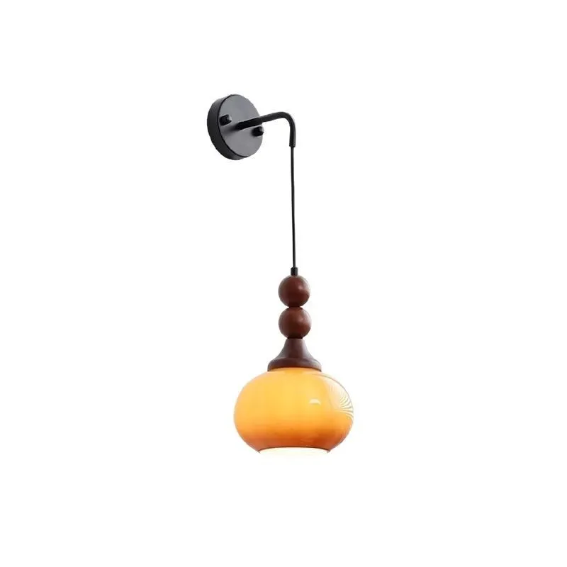 

Medieval Nanyang wind bedside small chandelier French retro single-headed solid wood chandelier
