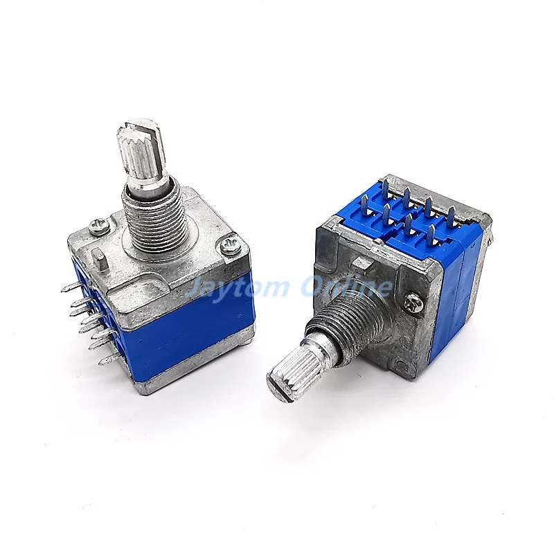 1pc Stereo Channel Volume Potentiometer A20K B20K  A50K 8 Pins Switch Fever Grade AD-66A 20mm Plum Shaft