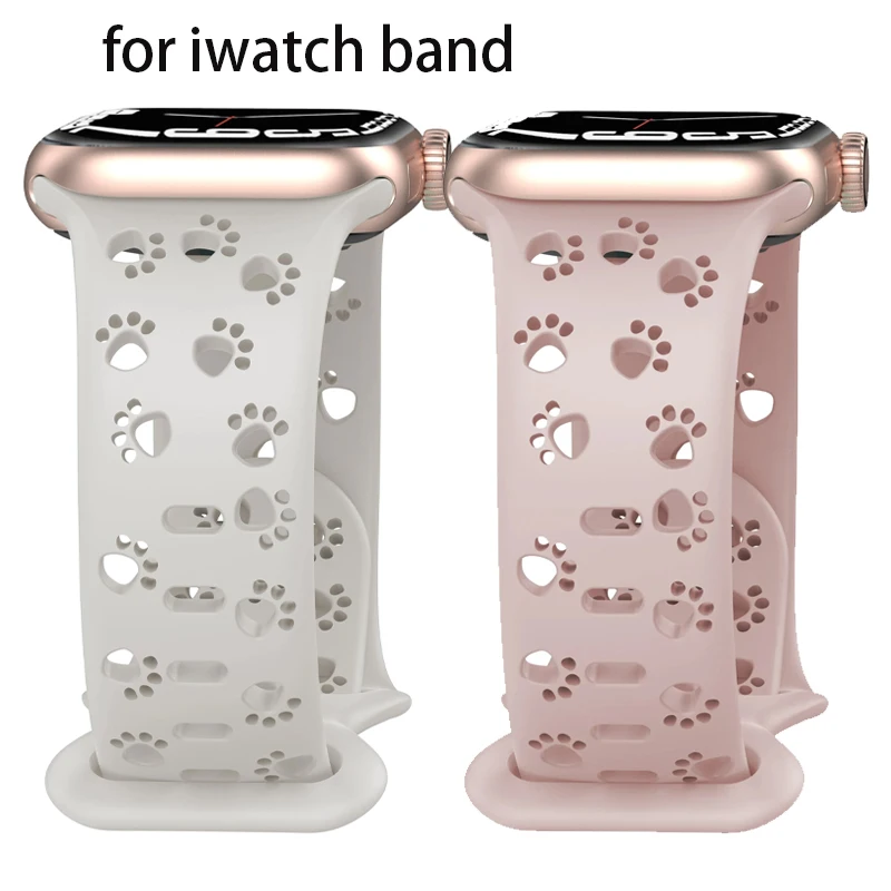 Dog Paw Silicone Strap for Apple Watch Band 44mm 41mm 42mm40mm 49mm 45 38 Correa Bracelet iWatch Series Ultra 2/9/8/7/6/5/4/3/SE