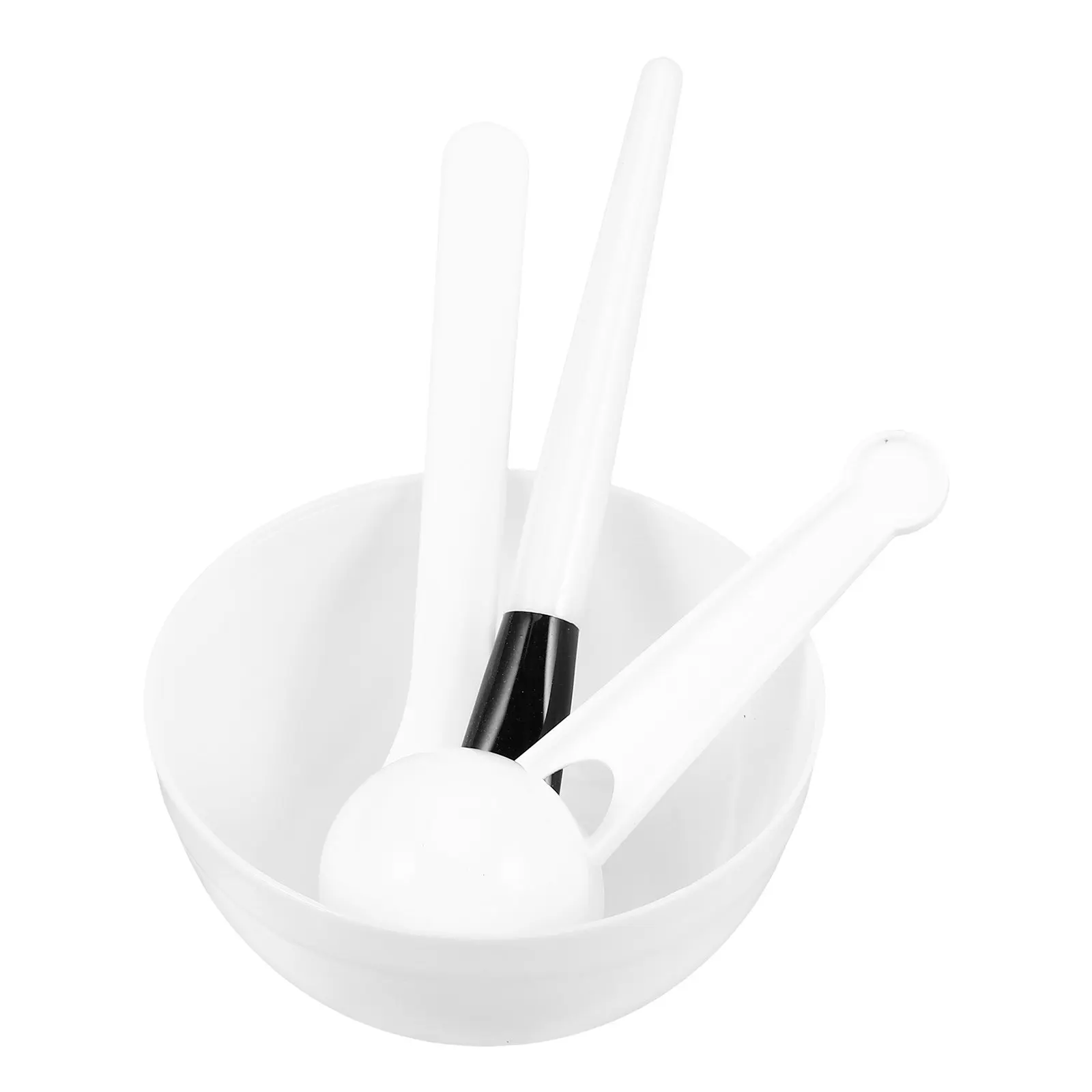 4Sets Facial Mask Mixing Bowl and Stick Set PP Material 9Cm White Bowl for DIY Clay Mud Masks Skincare Beauty Supplies