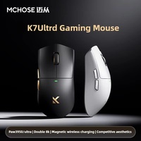 MCHOSE K7 Ultra 3 Modes Wireless Mouse Lightweight Gaming E-sports Mouse Wired /2.4G/ Bluetooth PAW3950 Dual Drive PC Accessorie