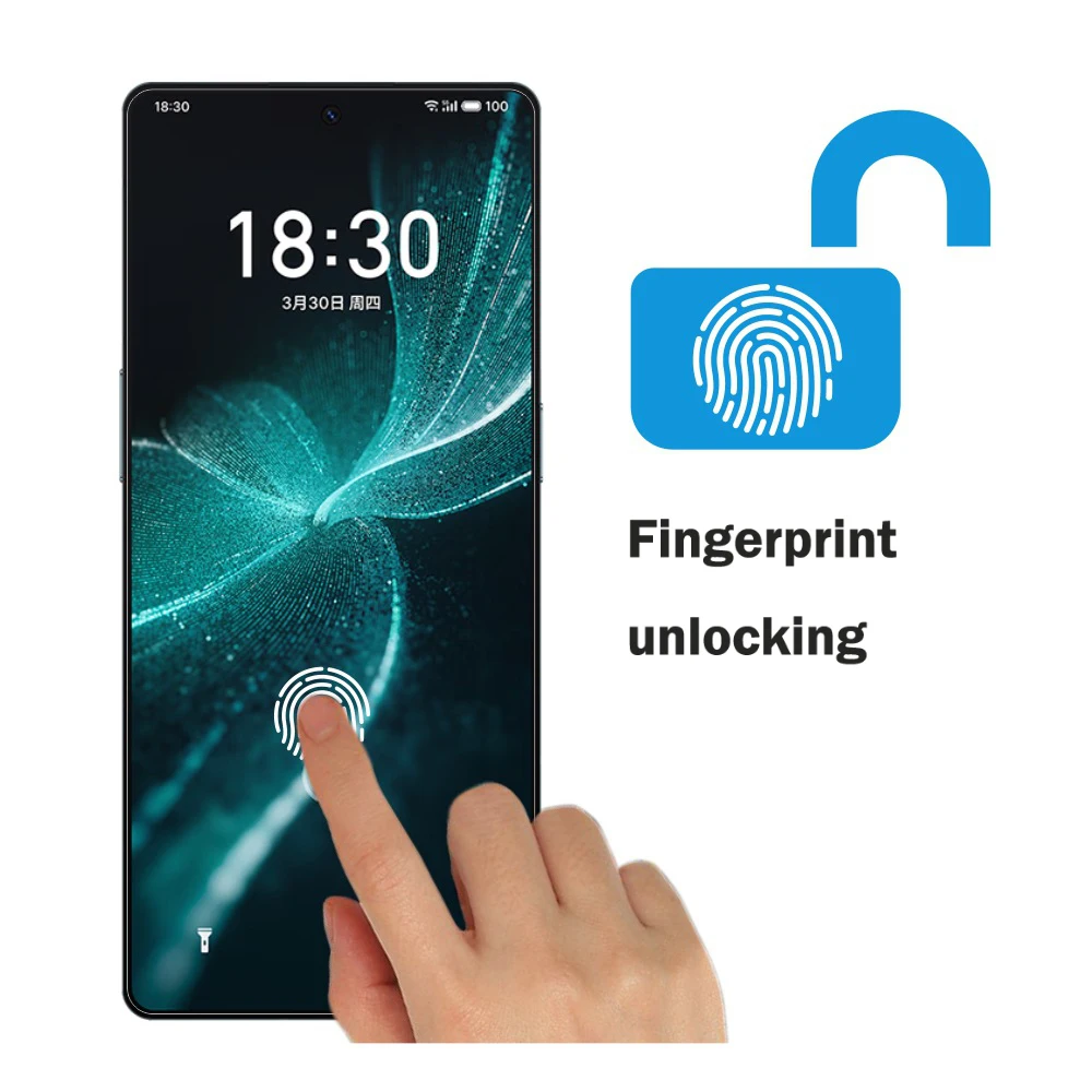 

For MEIZU 20 INFINITY Screen Protector Fingerprint unlocking Screen Coverage Transparent Tempered Glass Film 2.5D edge 9H