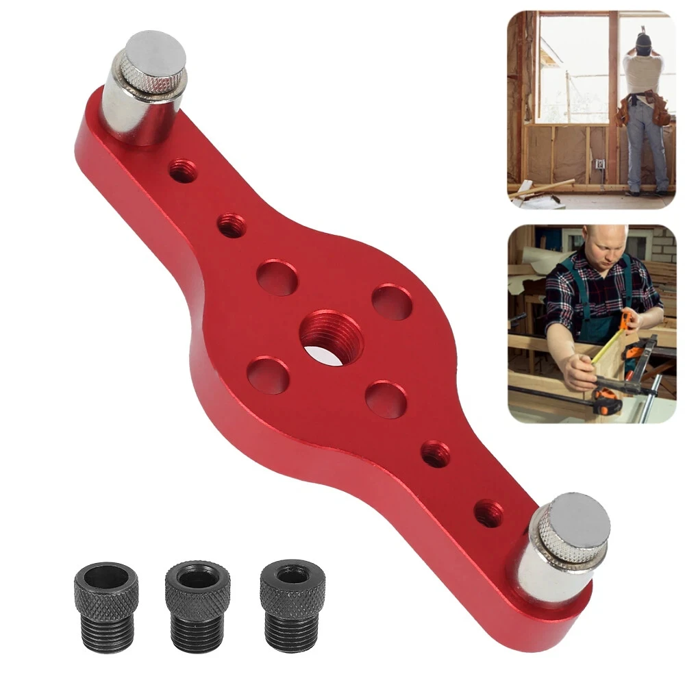 

Professional 2-in-1 center punch locator high-precision self centering pin fixture 6/8/10mm drilling guide kit wooden straight