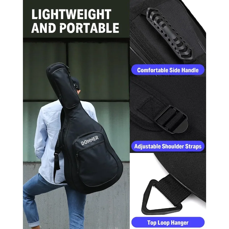 40 41 بوصة الغيتار الصوتية 0.4 بوصة سميكة الحشو الإسفنج 600D Ripstop مقاوم للماء النايلون لينة الغيتار حقيبة جيتار مع 3 جيوب