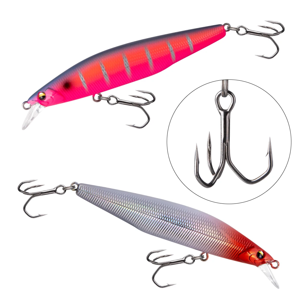 

Jerkbait 90MM 10G Saltwater Fishing Lure 0-0.8M Slow Floating Heavy-duty Treble Hook