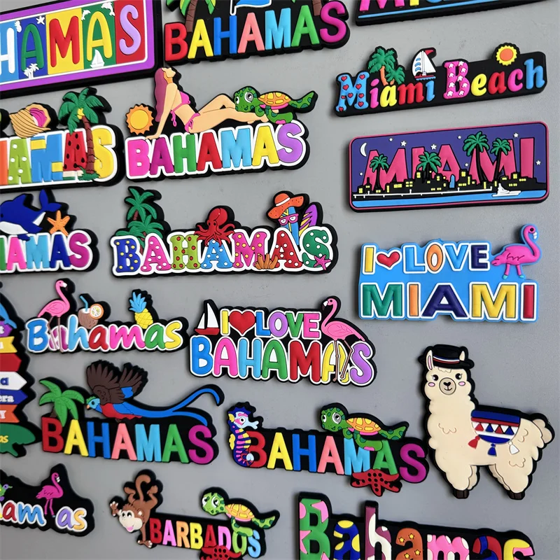 PVC Fridge Magnets Soft Magnets Punta cana Panama Jamaica Finland New York Rep.Dom USA Bahamas Miami Chile Australia Barbados