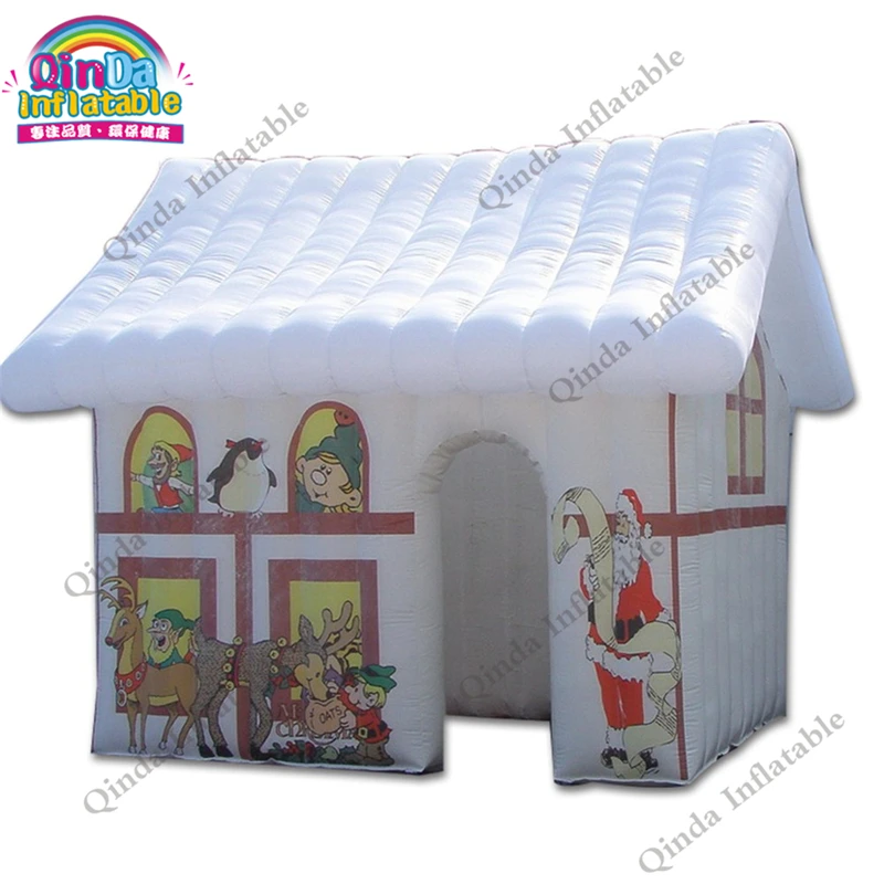 Casa inflable del seguidor de las decoraciones de la Navidad de la venta caliente 2017, tienda de Navidad inflable del soplador de aire libre