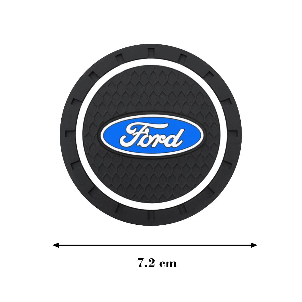 1/2pc Car Badge Water Cup Holder Anti-slip Pad Mat Bottle Slot Coaster For Ford Fiesta Mondeo Fusion Explorer Escape Shelby Edge