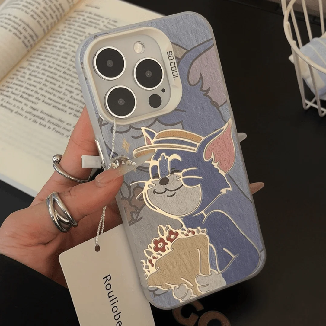 Bouquet Tom Mary Cat Couple Style Case for Samsung Galaxy S25 S24 S23 S22 S21 S20 Note20 Ultra Plus FE M31 4G 5G Matte Back image 4