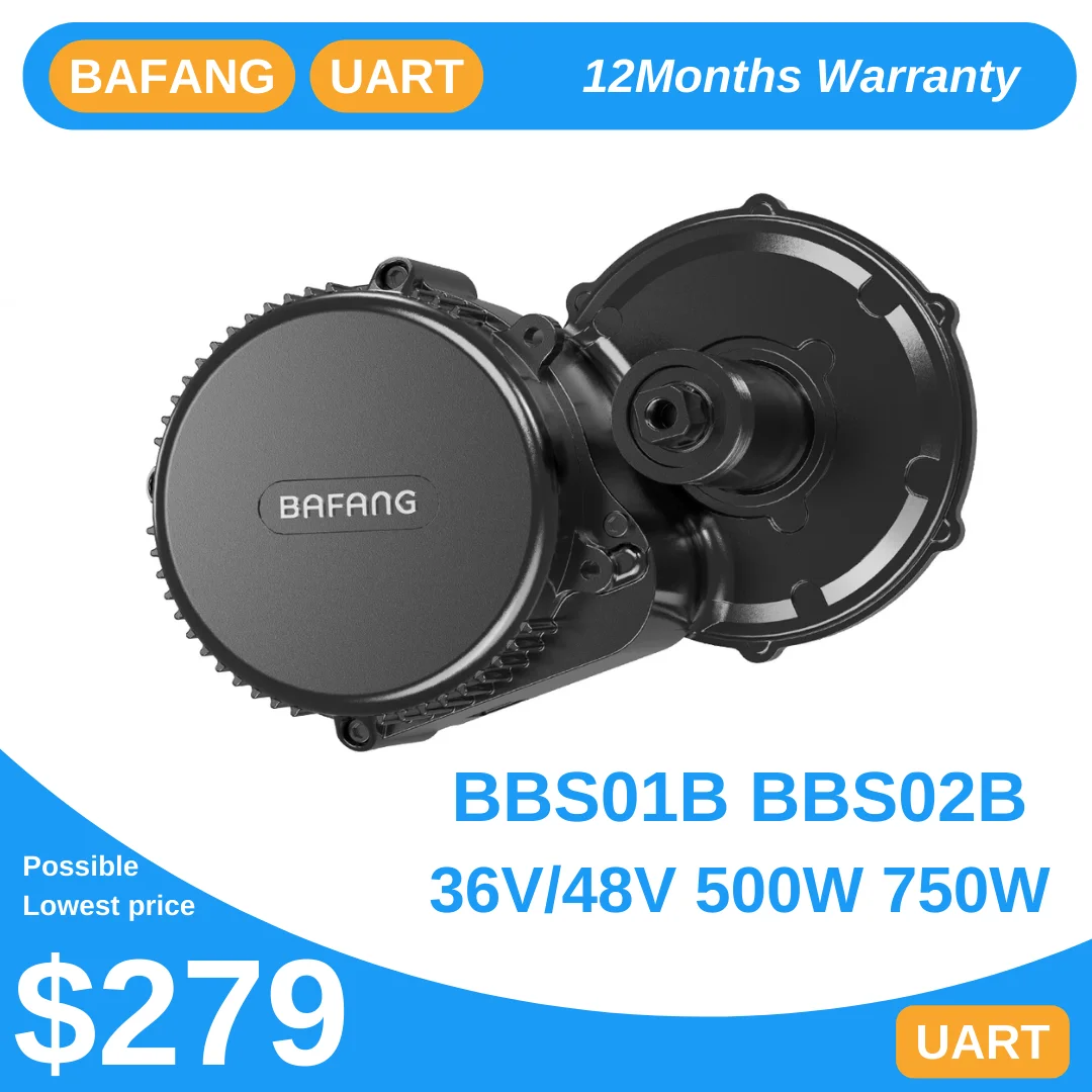 

UART BAFANG Mid Motor 36V 48V 500W 750W BBS01B BBS02B Motor 8Fun E-Bike Powerful Only Motor BB68mm Mountain EBike Part