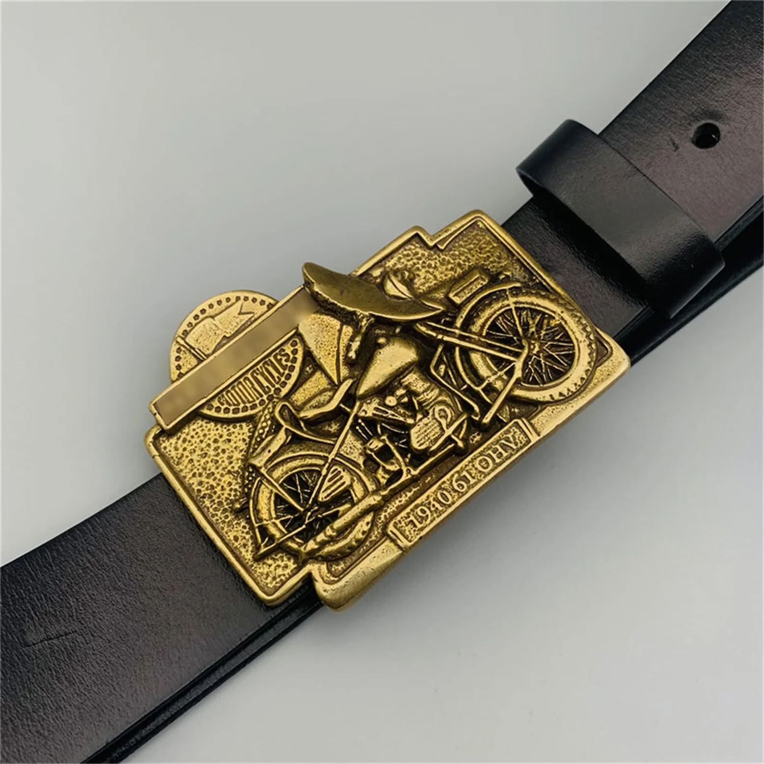 Motorcyclist Belt Buckle Bikers Leather Belt Match