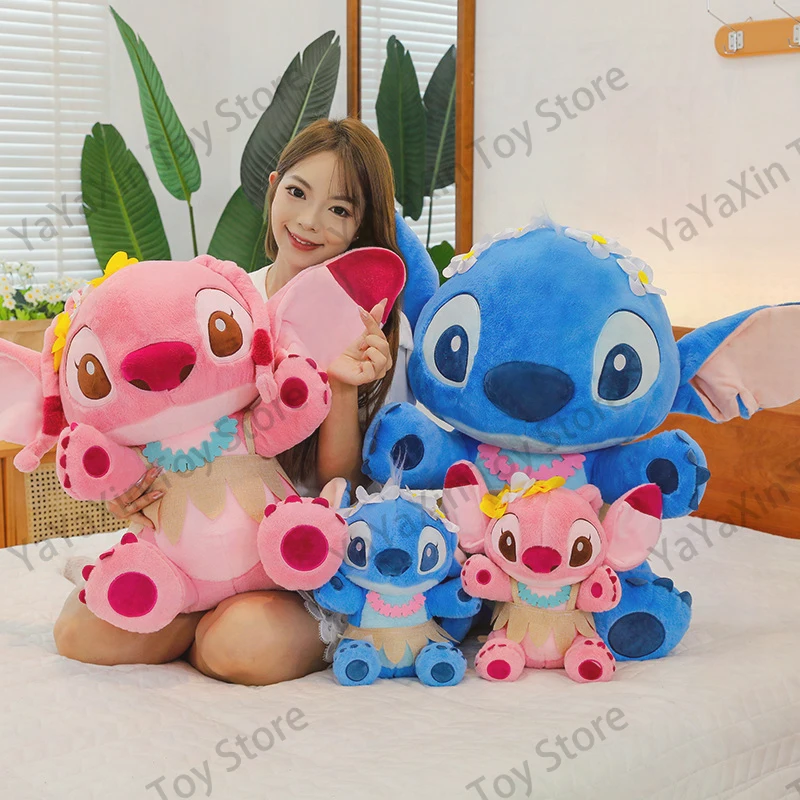 

Милая плюшевая кукла-игрушка Стич в юбке-хулах, персонаж аниме, для детей и взрослых, подарок на день рождения, День святого Валентина, милый подарок для девушки