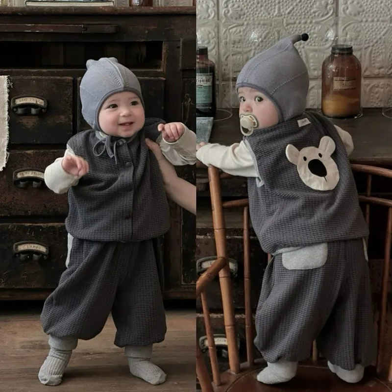Conjuntos De hombros sin mangas para niños, conjunto De pantalones De chándal, Ropa bonita para niños, Ropa informal para niños, Ropa para niño niña, Ropa De Niña