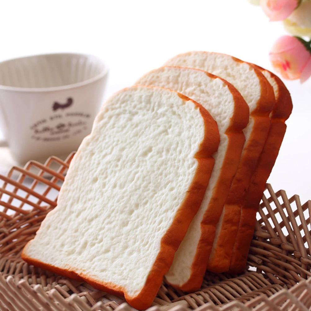 1PCS Jumbo Squishy Sliced Toast Toy Mobile Phone Strap Soft Bread Scented Funning Hand Pillow Gift Home Kitchen Decor