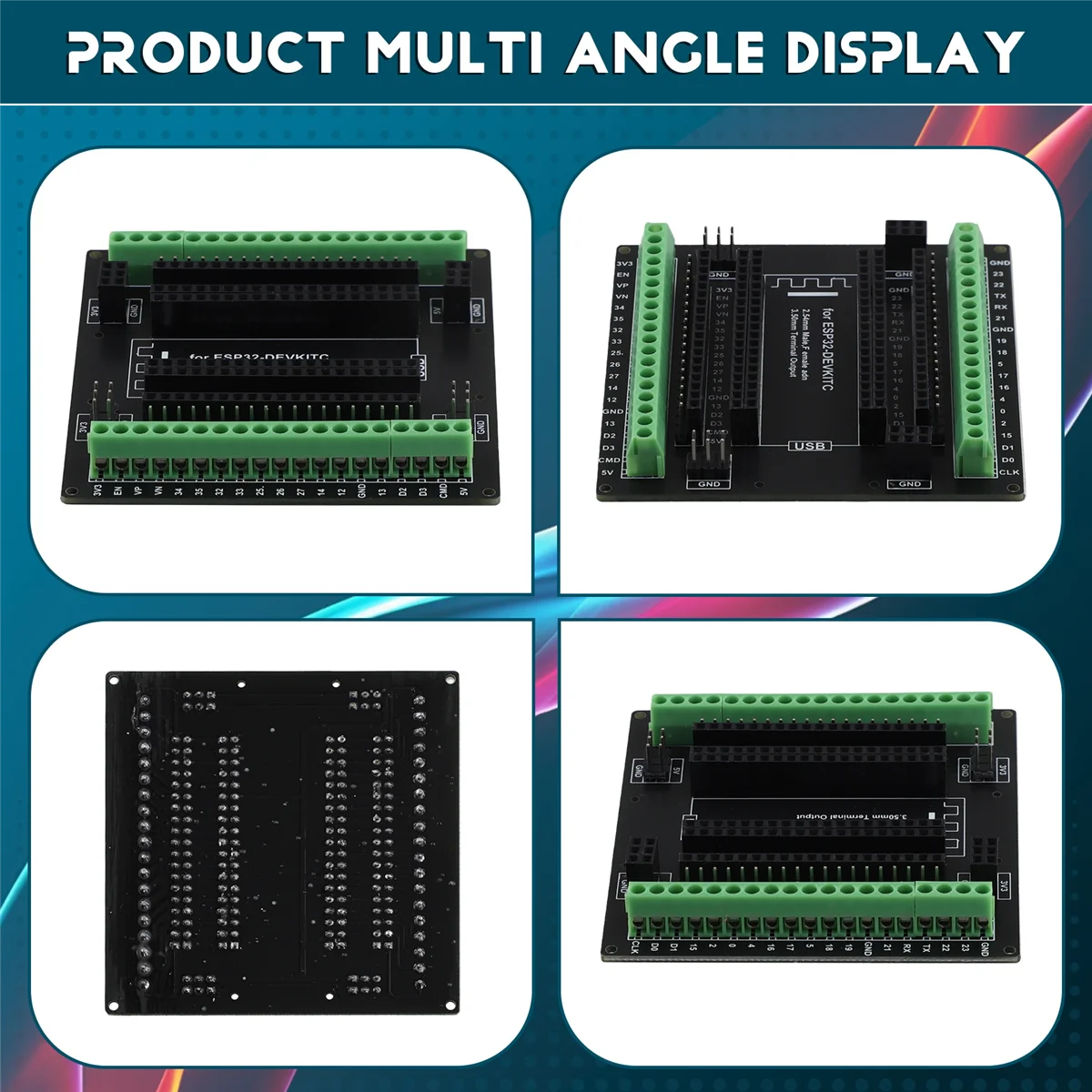 AT87-ESP32 Expanding Board Breakout Board for ESP-WROOM-32 ESP32-DevKitC GPIO 1 Into 3 38Pins ESP32 Module