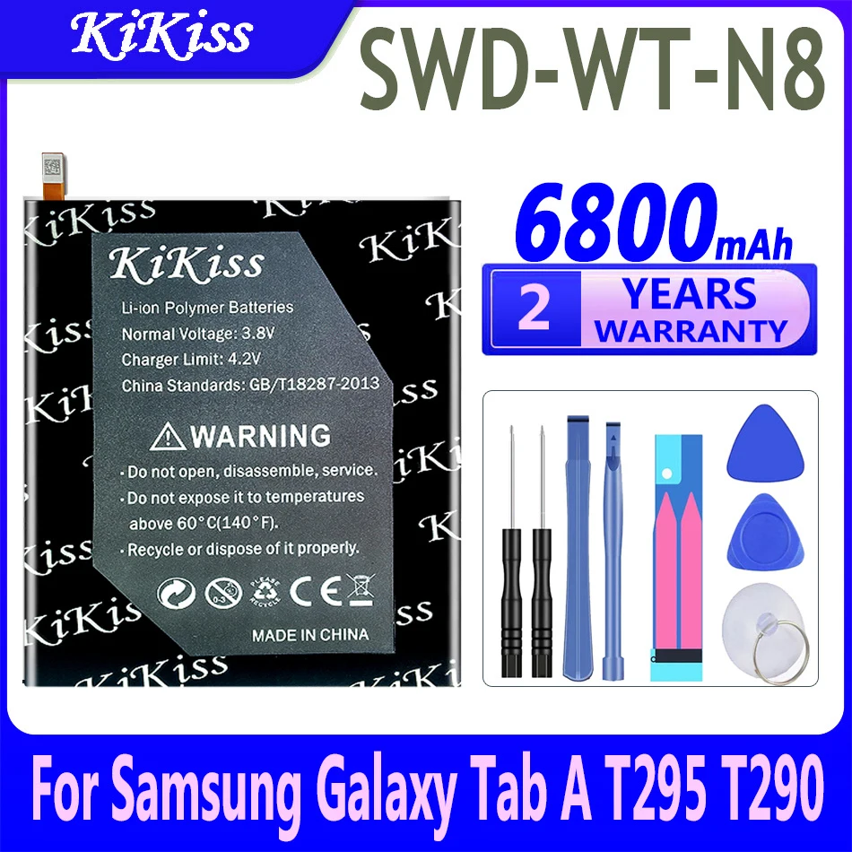 KiKiss Powerful Battery SWD-WT-N8 SWDWTN8 6800mAh for Samsung Galaxy Tab A T295 T290 Batteries