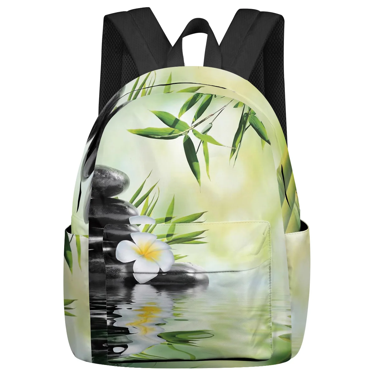 

Bamboo Flowers Stones Large Capacity Backpack Men Laptop Bags High School Teen College Girl Student Mochila