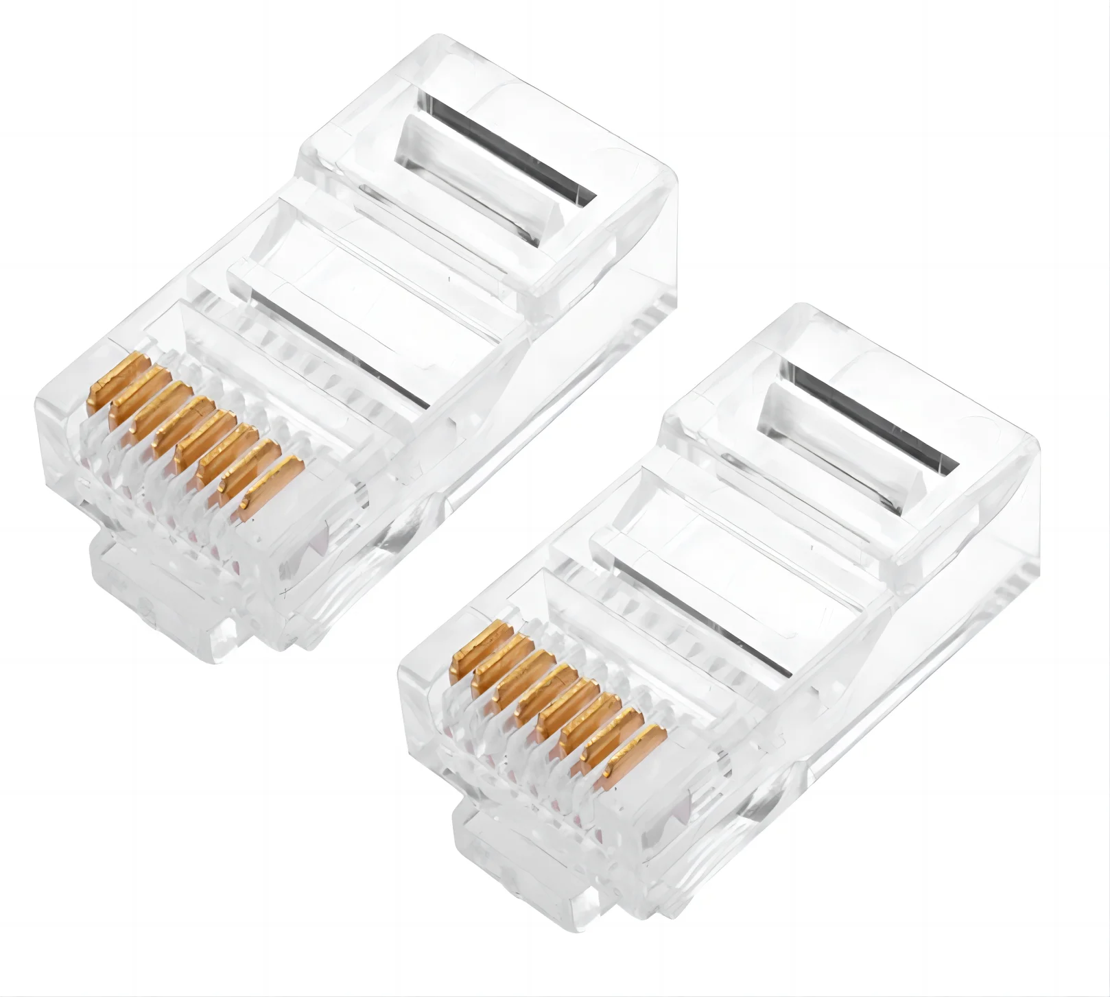 Módulo de Cables Ethernet RJ-45, conector de red para UTP Cat5, Cat5e, RJ45, cabezas de cristal, 8P8C, 50 unidades por lote