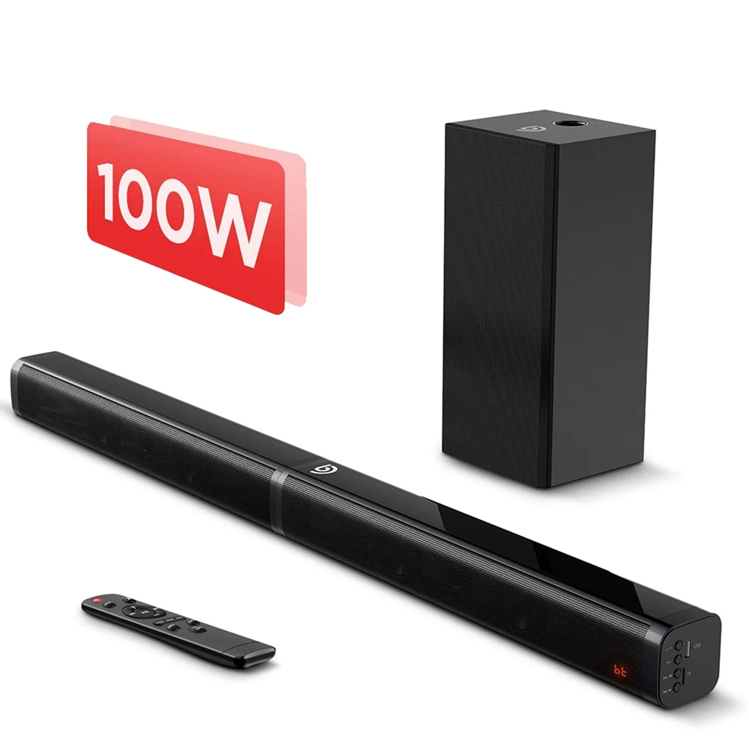 

Топ 100 Вт ТВ SoundBar 2.1 Bluetooth Динамик 5.0 Звуковая система домашнего кинотеатра 3D Surround Sound Bar Пульт дистанционного управления с сабвуфером