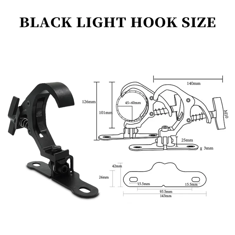 1 ペアアルミステージライトフック移動ヘッドライトトラスクリップ安全負荷 150 キロ DJ ディスコステージ機器使いやすい (B)