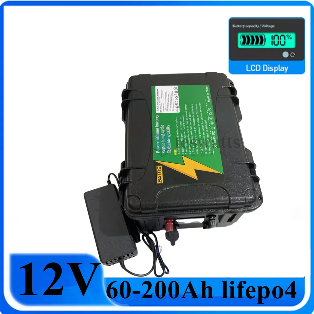 

Lifepo4 12V 60Ah 80Ah 100Ah 120Ah 150Ah 200Ah Lithium Battery For 18lbs-88lbs Thruster Boat Propeller Yachts Outdoor Camping