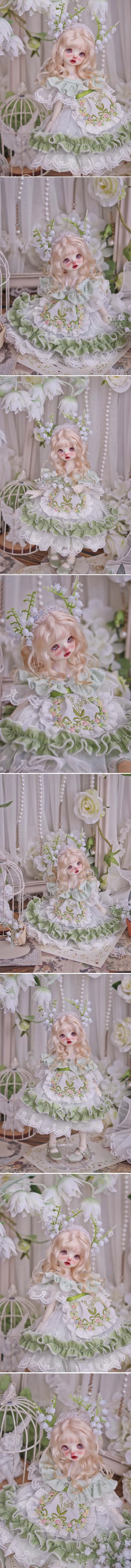 1/6 BJD Puppenkleidung Prinzessinnenkleid-Set Maiglöckchen-Blumenrock 30cm Niedliches Dienstmädchenkleid DIY Anziehpuppen-Kleidungszubehör – Detail 3