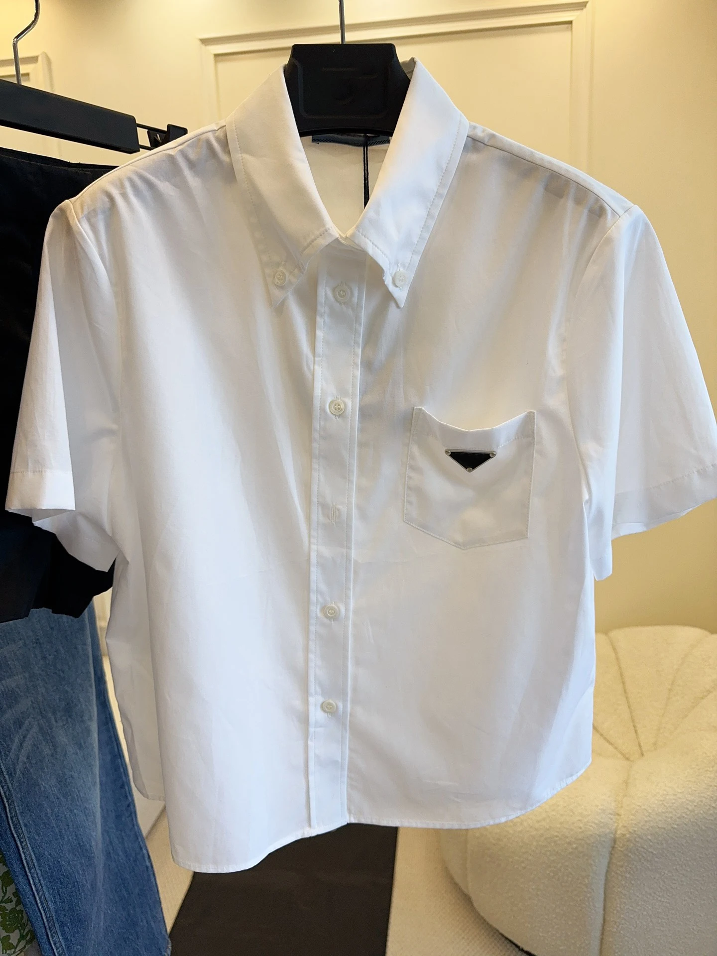 

Женская приталенная рубашка SDG AJ, белая, с коротким рукавом, на одной пуговице, в европейском стиле, модная, в студенческом стиле, летняя