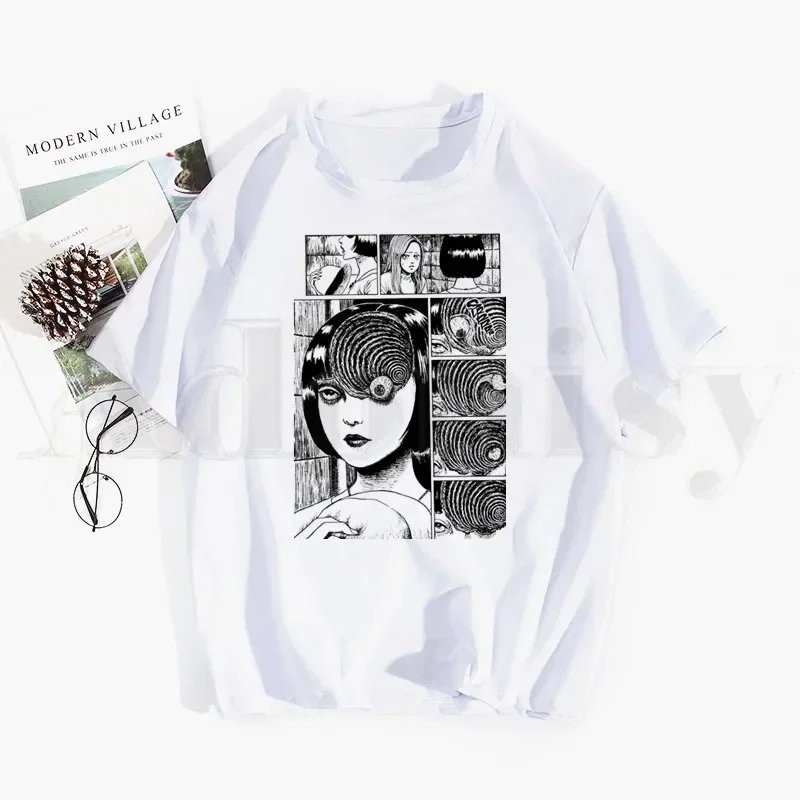 Tomie Junji Ito Suehiro Maruo Horror Japan Anime New Harajuku Men T Shirt Print T-shirt Male Tops Hip Hop Casual Funny T Shirt