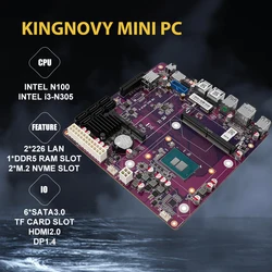 Flash Deal-placa base Intel N100 NAS de 12ª generación, 6 ranuras, SATA3.0, 2x2,5G, i226 Lan, DDR5, 4800MHz, cortafuegos de enrutamiento suave, placa base ITX