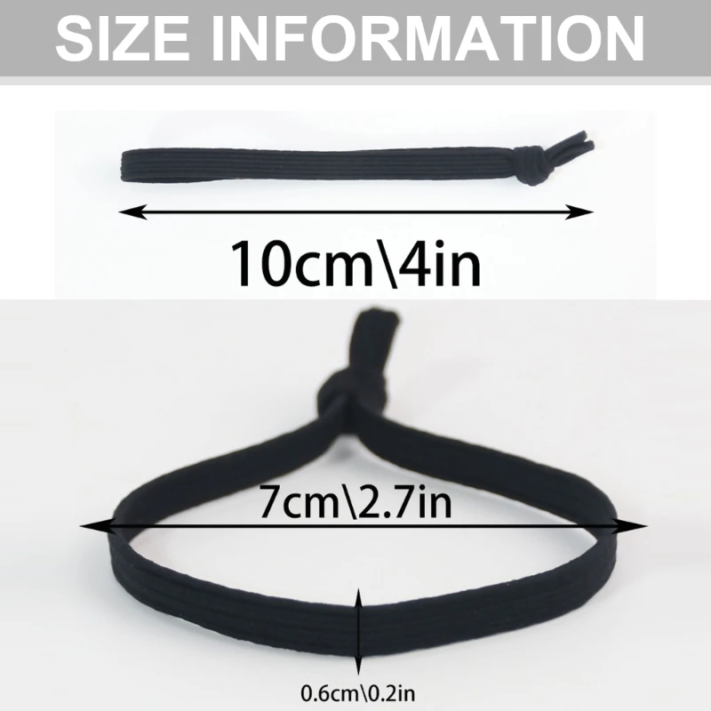 20x bandeau pour cheveux pour hommes, attaches nouées pour queue cheval, attaches plates larges