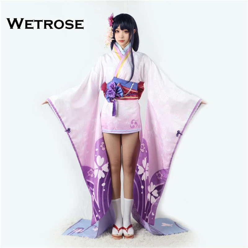 【Wetrose】 In Stock Genshin Impact Raiden Shogun Makoto Ei Beelzebul Baaln Cosplay Costume Kimono Haori Full Set Game Party Wig