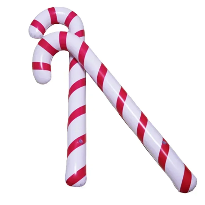

90cm Inflatable Christmas Candy Cane Balloons Outdoor Xmas Tree Crutches Ornaments New Year Party Home Decoration Kids Toys Gift